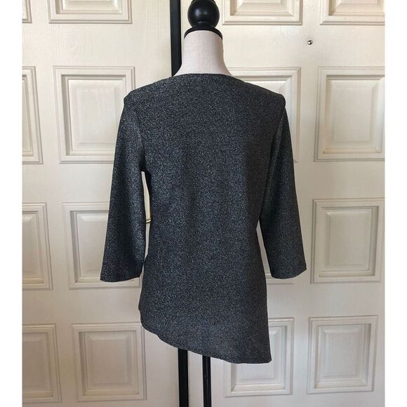 Slinky Brand Gray Glitter Blouse, Small - Picture 2 of 3